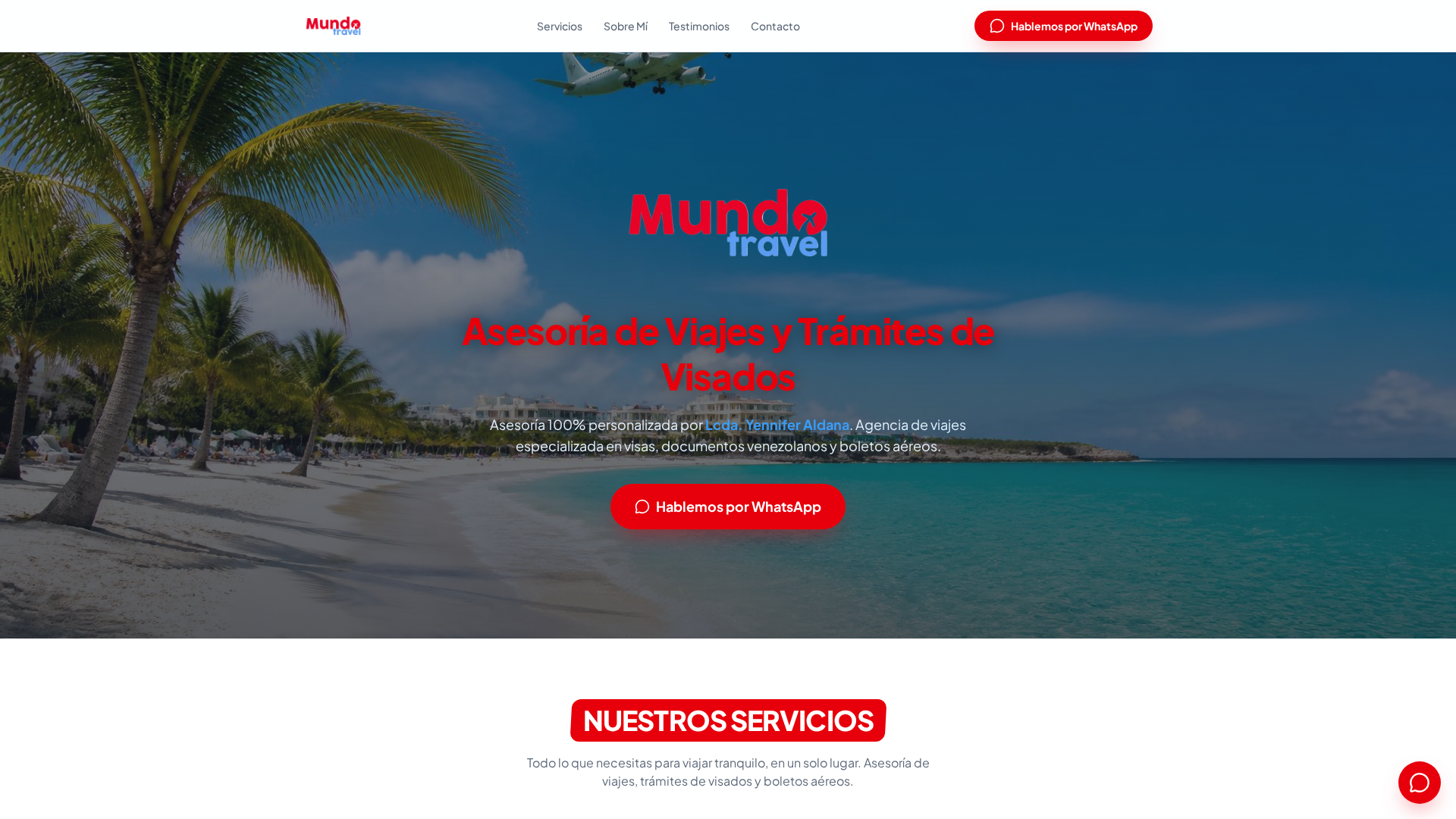 Captura real de Mundo Travel 